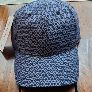 Athleta Blue Geometric Snapback Cap Hat OS NWT